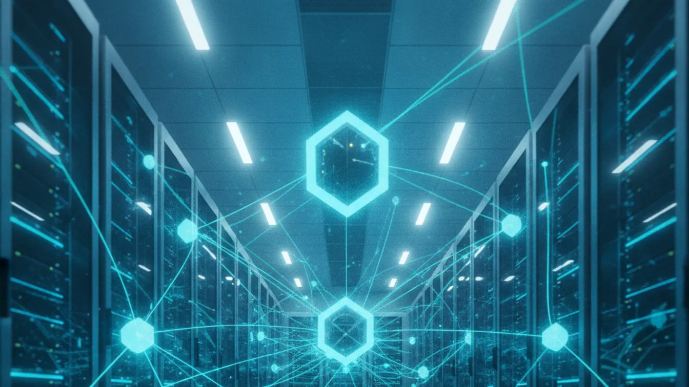 Distributed database architecture diagram showing read replicas, sharding nodes, and data flow across a SaaS infrastructure