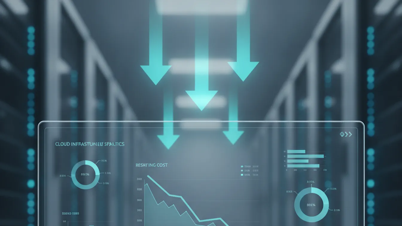 Dashboard showing cloud cost analytics and infrastructure optimization metrics