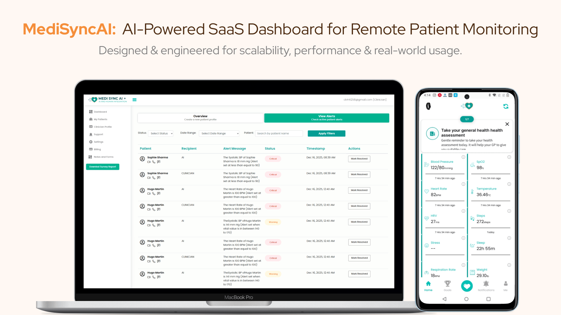 Smart Health Monitoring Mobile Application